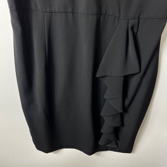 Ralph Lauren Black Cascade Ruffle Pencil Dress Sleeveless women’s size 14 - Picture 4 of 10